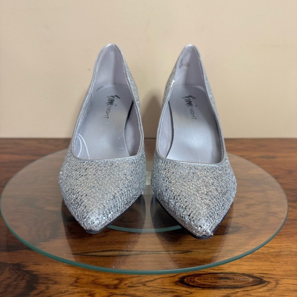 Fiona silver sparkly glittery heels size 8